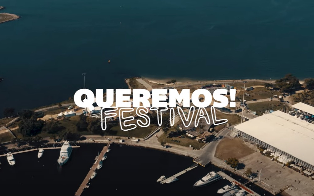 Vídeo de divulgação do Queremos! Festival com a Marina da Glória, no Rio de Janeiro, ao fundo