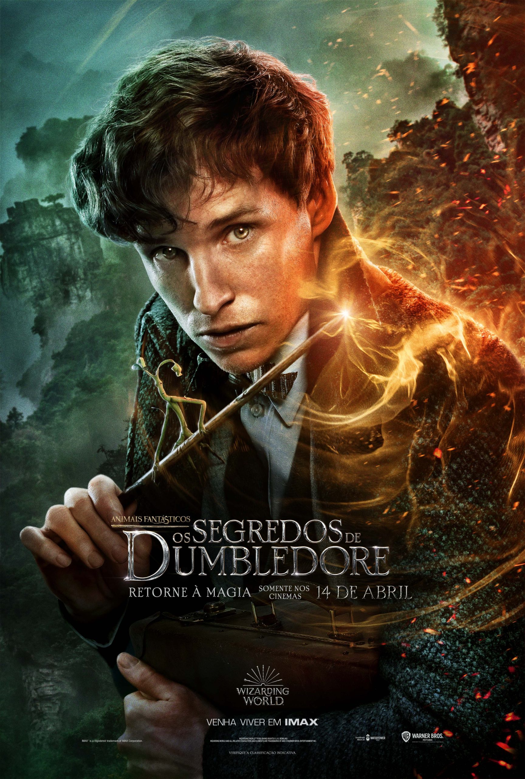 Eddie Redmayne no cartaz de Animais Fantásticos - Os Segredos de Dumbledore