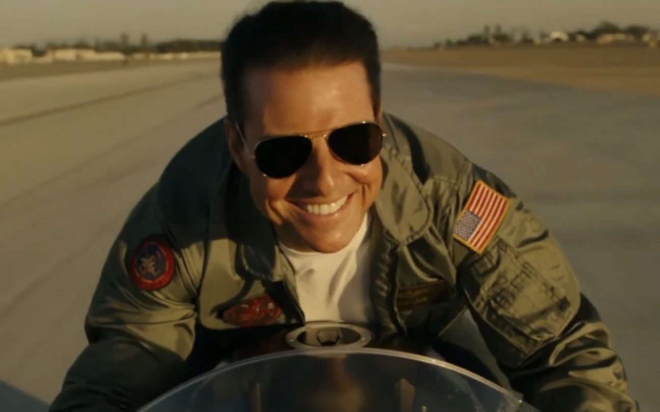 Tom Cruise em cena de Top Gun: Maverick