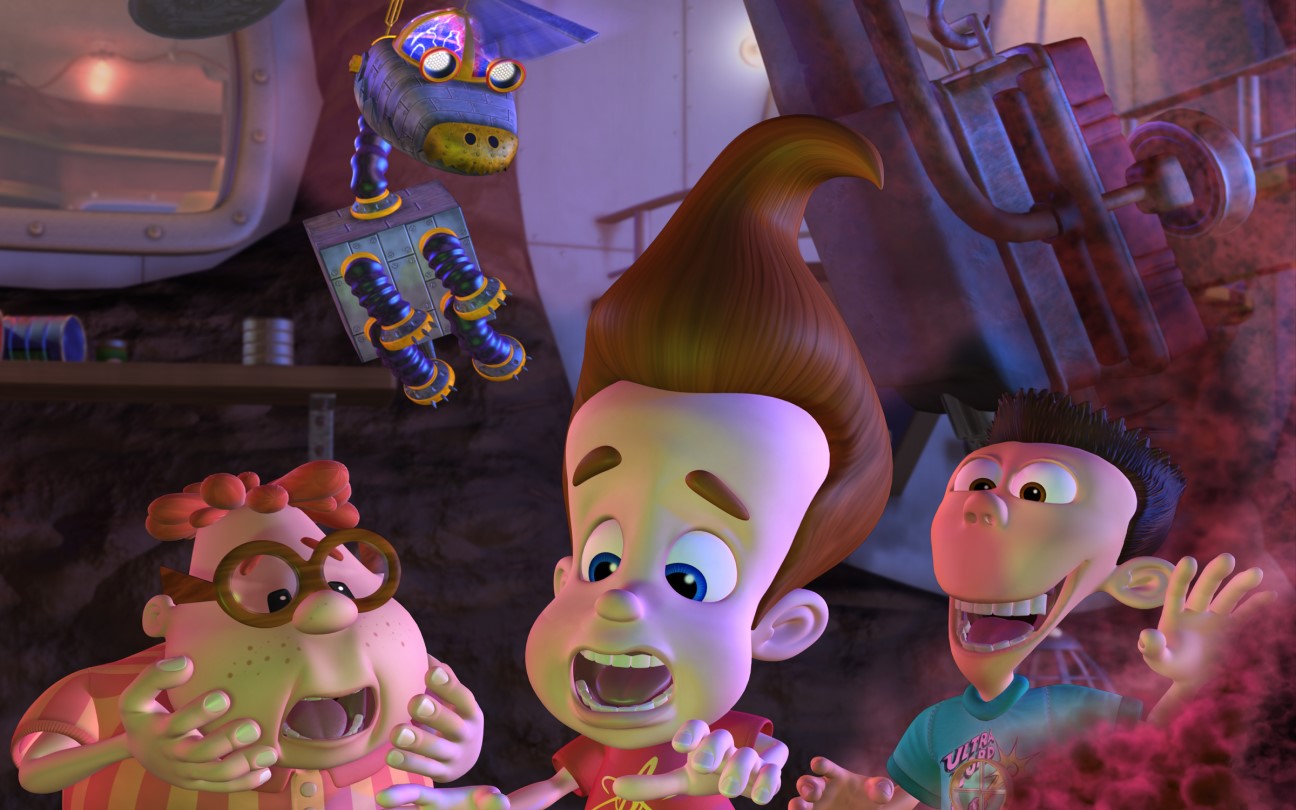 Jimmy Neutron e seus amigos na série da Nickelodeon