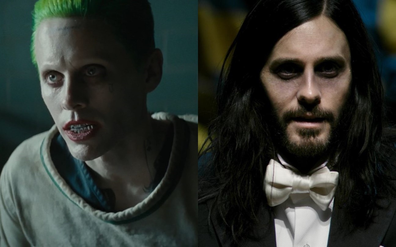 Jared Leto em Esquadrão Suicida e Morbius